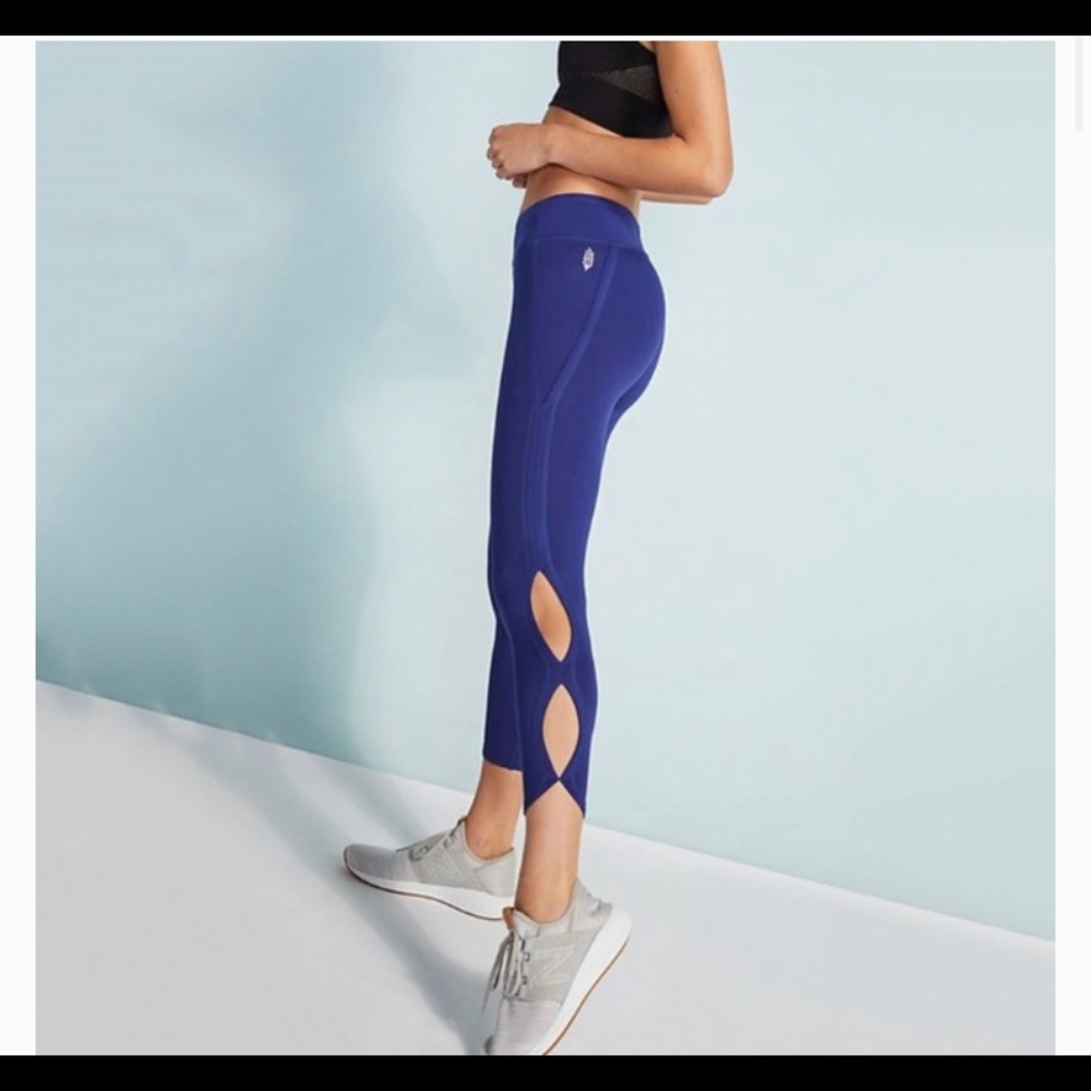 Free People Movement Blue Infinity Ankle Cutout Leggings